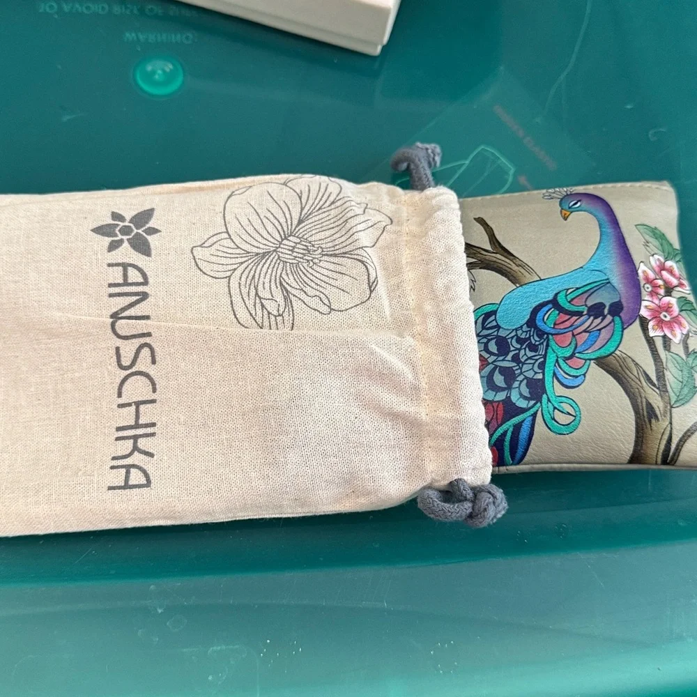 Anna Anuschka-Hand painted “ Leather coin purse .